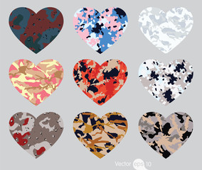 Wall Mural - heart of camouflage