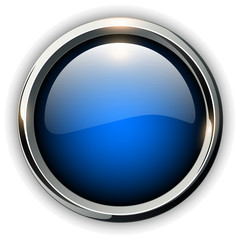 Poster - Blue shiny button with metallic elements