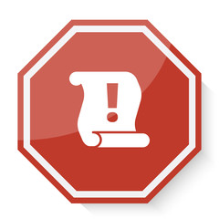 Wall Mural - White Important Information icon on red stop sign web app