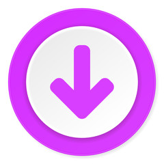 Aufkleber - download arrow violet pink circle 3d modern flat design icon on white background