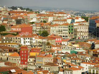 Panorama view of the historic district Ribeira in Porto, Portugal