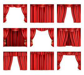 Canvas Print - Theatre Curtain Icons Set