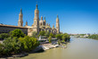 El Pilar basilica and the Ebro River, wide angle