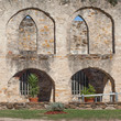 Arched Masonry Courtyard / Interesting View of the Courtyard of the Spanish Mission San Jose