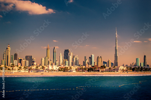 Obraz Dibond Skyline Downtown w Dubaju, Zjednoczone Emiraty Arabskie