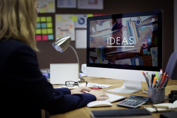 Wall Mural - working office desk workplace workspace concept