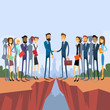 © mast3r - Businessman Handshake Over Cliff Gap Mountain