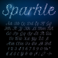 Aufkleber - Shining font set of glittering sparkles