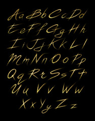 Aufkleber - Aalphabet set of gold glittering sparklers strokes and slashes