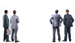 © ASDF - four business mans from the back - looking at something over a white background