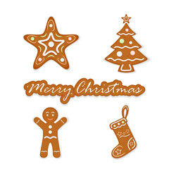 Wall Mural - Christmas gingerbread elements