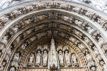 Portal Over The Main Entrance To Notre Dame Du Sablon (Church Of Our Blessed Lady Of The Sablon), Brussels, Belgium