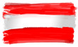 Mit Pinsel gemalte Österreich Flagge