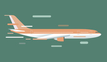 Civil Aviation Travel Passanger Air Plane Vector Illustration