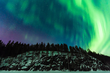 Sticker - Northern lights (Aurora borealis) in the sky