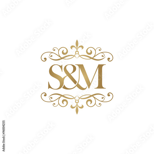 S M Initial Logo Ornament Ampersand Monogram Golden Logo Buy This Stock Vector And Explore Similar Vectors At Adobe Stock Adobe Stock
