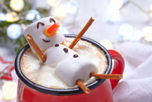 Hot Chocolate With Melted Snowman
