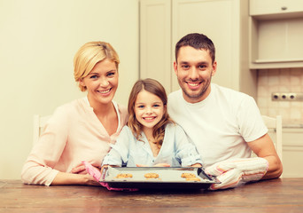 Poster - happy family making cookies at home