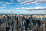 Fototapeta  - Overview of New York City with Blue Sky and Clouds