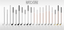 Playing Putter Golf. Different Colors And Shapes For Your Design