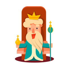 Canvas Print - King Cartoon Emotion Vector Illustration Set