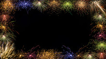 Colorful Fireworks Frame