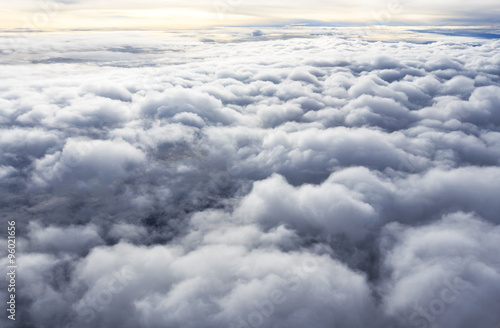 Fototapeta na wymiar Sky and Cloud Top view from airplane window