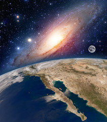 Wall Mural - astrology astronomy earth big bang space stars moon planet milky way galaxy. elements of this image 
