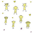 © naum - Funny and sad Doodle children, hand drawn