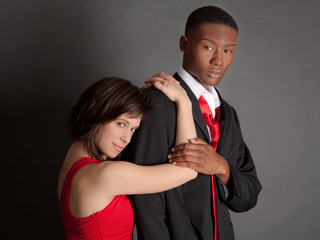 Wall Mural - Interracial Couple in Suit and Dress