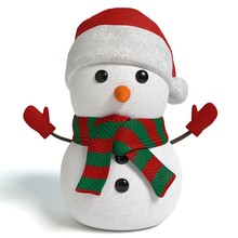 3d Illustration Of A Holiday Snowman