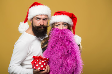 Wall Mural - Christmas bearded couple