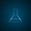 Laboratory flask, blue background