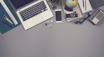 Wall Mural - top view desk