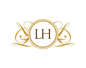 Wall Mural - LH Luxury Ornament Initial Logo