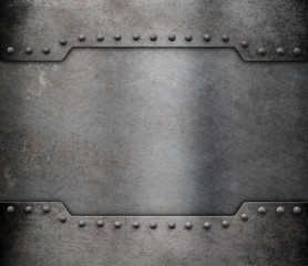 Wall Mural - metal armour plate frame background