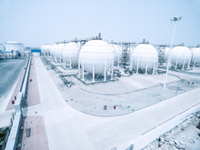 Oil And Fuel Tanks In Oil Depot
