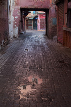Street Of Marrakesh After A Rain