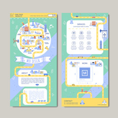 Wall Mural - adorable one page web design