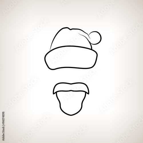 Santa Claus Face On A Light Background Santa Claus With A