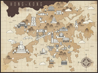 Sticker - Hong Kong travel map