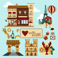 Poster - Paris Touristic Set