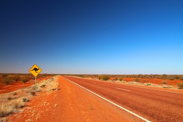 australian road sign on the highway