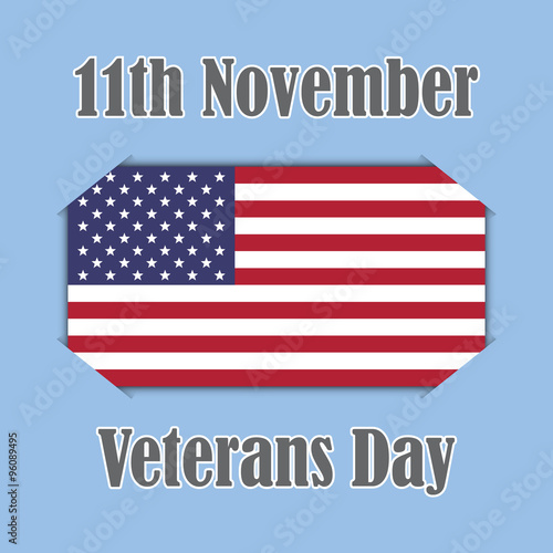 Veterans Day Banner On American Flag Buy This Stock Vector And
