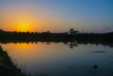 Fototapeta  - small lake sunset