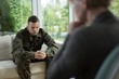 Soldier during counseling session