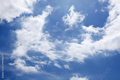 Naklejka dekoracyjna sky with white fluffy cloud background