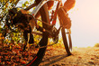 © Aleksey - Detail of cyclist man feet riding mountain bike on outdoor