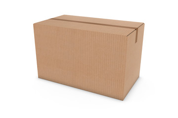 Blank Cardboard Box Isolated on White Background