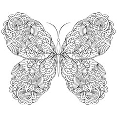 Wall Mural - abstract butterfly on white background